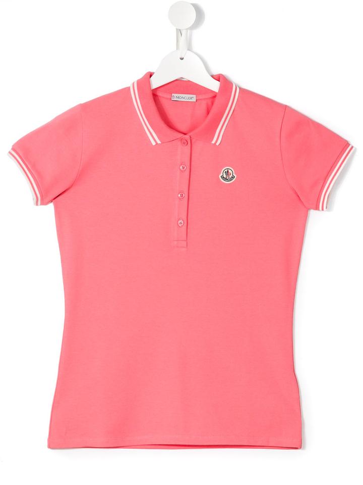 Moncler Kids Classic Polo Shirt, Girl's, Size: 14 Yrs, Pink/purple