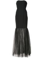 Cinq A Sept Flared Tulle Skirt Gown - Black