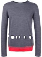 Comme Des Garçons Shirt Cut-off Detailing Sweater, Men's, Size: Small, Grey, Acrylic/wool