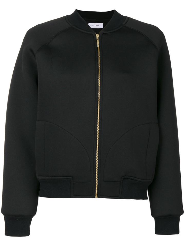 Ioana Ciolacu - Bomber Jacket - Women - Silk/polyester/spandex/elastane - M, Black, Silk/polyester/spandex/elastane