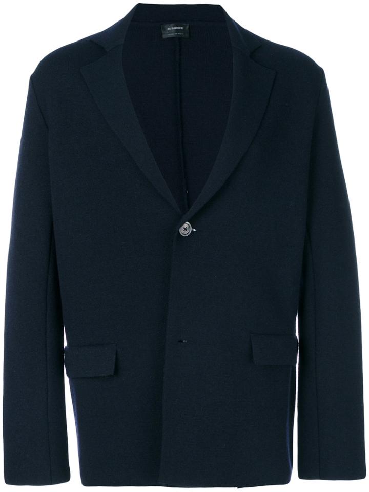 Jil Sander Slim-fit Button Up Jacket - Blue