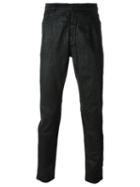 Rick Owens Drkshdw Torrence Cut Waxed Jeans, Men's, Size: 33, Black, Cotton/spandex/elastane