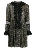 Jovonna Arli Ruffle-trimmed Pleated Dress - Black