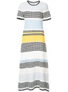 Novis - Striped Midi Dress - Women - Cotton/viscose/mulberry Silk/tussar Silk - S, Blue, Cotton/viscose/mulberry Silk/tussar Silk