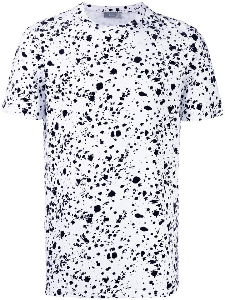 Dior Homme All Over Print T-shirt, Men's, Size: Small, White, Cotton