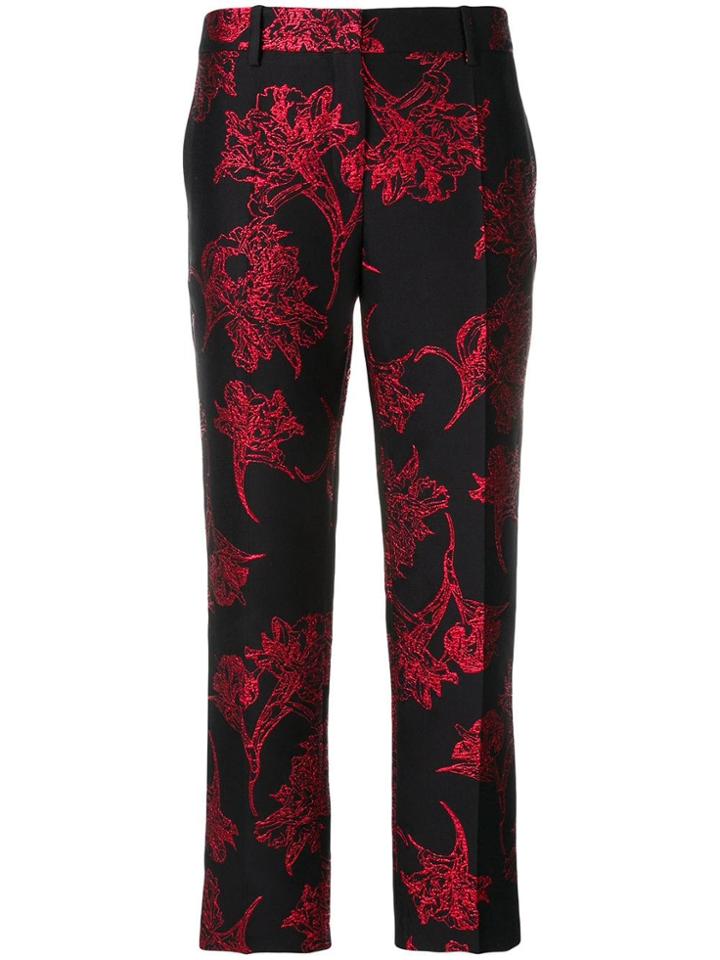 Roberto Cavalli Parrot Tulip Cropped Trousers - Black