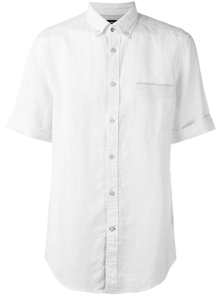 Diesel Plain Shirt, Men's, Size: Xl, White, Linen/flax/cotton