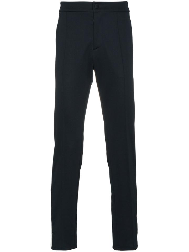 Valentino Navy Track Pants With White Stripe - Blue