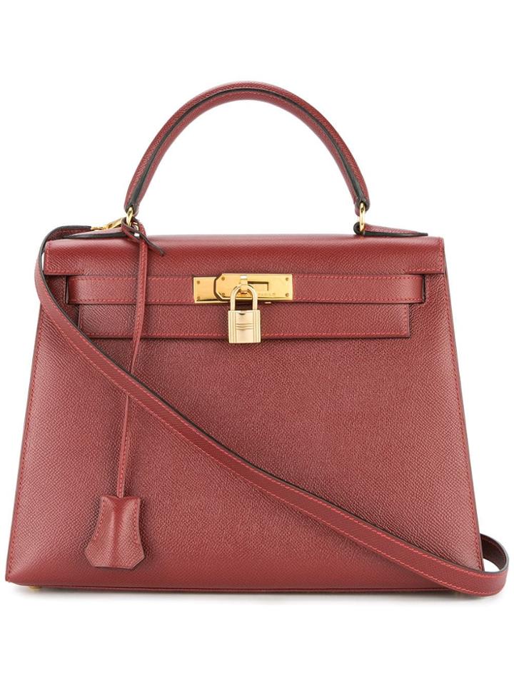 Hermès Vintage Kelly 28 2 Way Couchevel Tote - Red