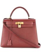 Hermès Vintage Kelly 28 2 Way Couchevel Tote - Red