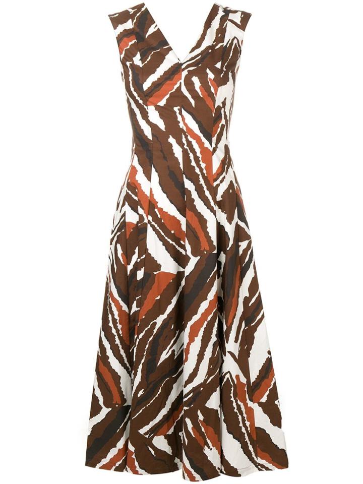 Erika Cavallini Abstract Print Dress - Brown