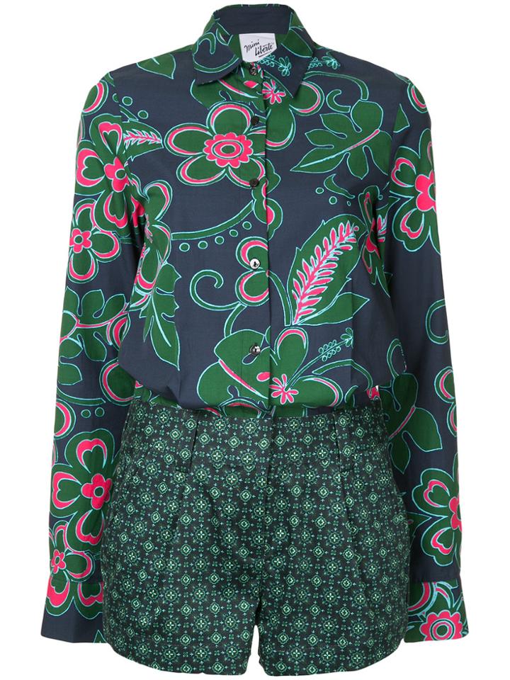 Michel Klein Contrast Pattern Playsuit - Blue