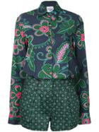 Michel Klein Contrast Pattern Playsuit - Blue