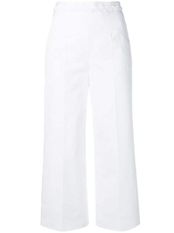 Red Valentino Belted Cropped Trousers - White