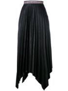Aviù - Asymmetric Pleated Maxi Skirt - Women - Polyester - 44, Black, Polyester