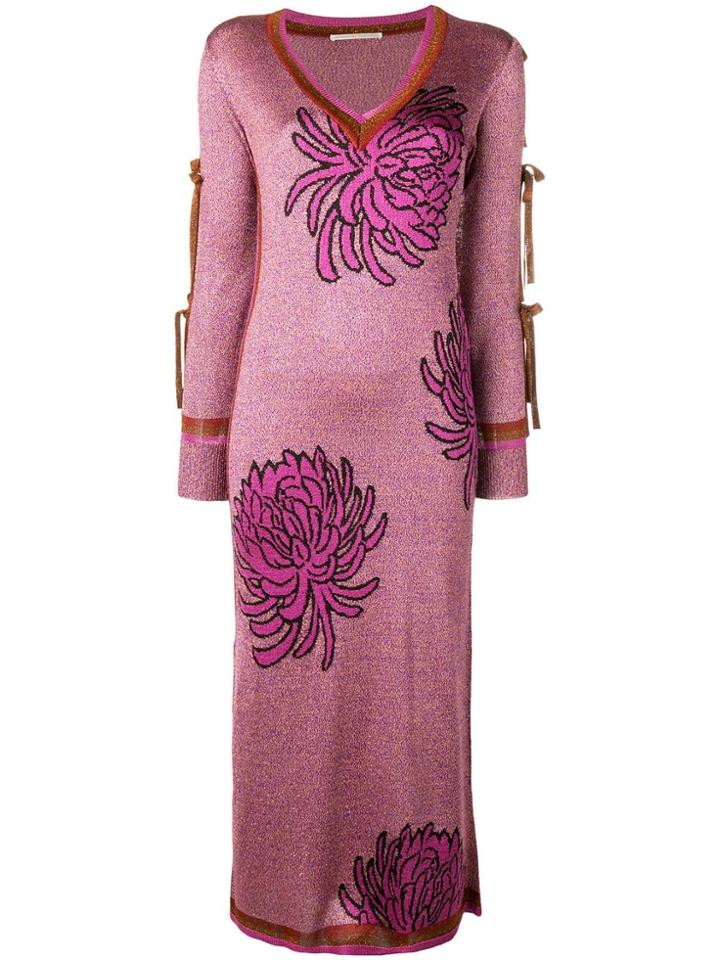 Marco De Vincenzo Floral Fitted Dress - Purple