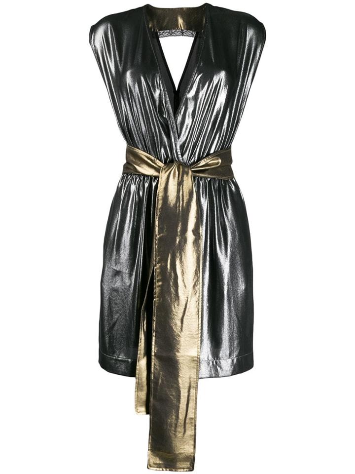 8pm Wrap Style Mini Dress - Grey