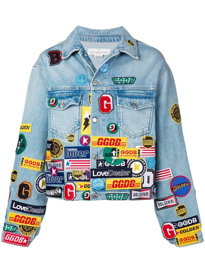 Golden Goose Deluxe Brand Patch Denim Jacket - Blue