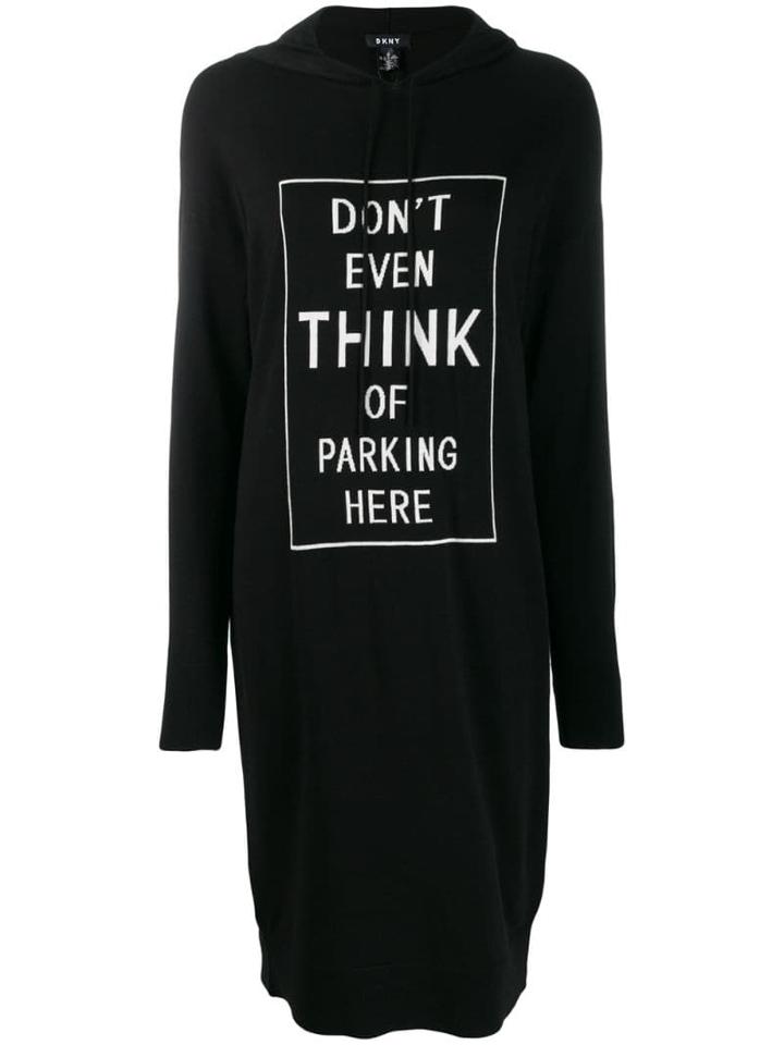 Dkny Parking Here Hooded Dress - Black