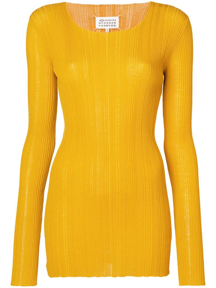 Maison Margiela Mid-length Ribbed Sweater - Yellow & Orange