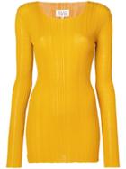 Maison Margiela Mid-length Ribbed Sweater - Yellow & Orange