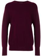 N.peal The Oxford Round Neck 1ply Jumper - Red