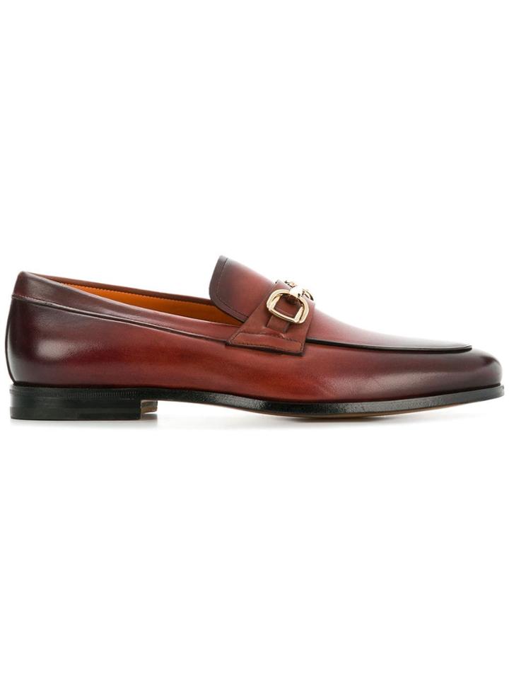 Santoni Clasp Detail Loafers - Brown