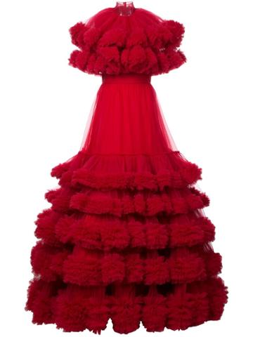 Christian Siriano Christian Siriano Fw1817043 Red Synthetic->polyester