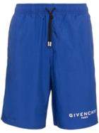 Givenchy Giv Logo Swm Shrts Blu - Blue