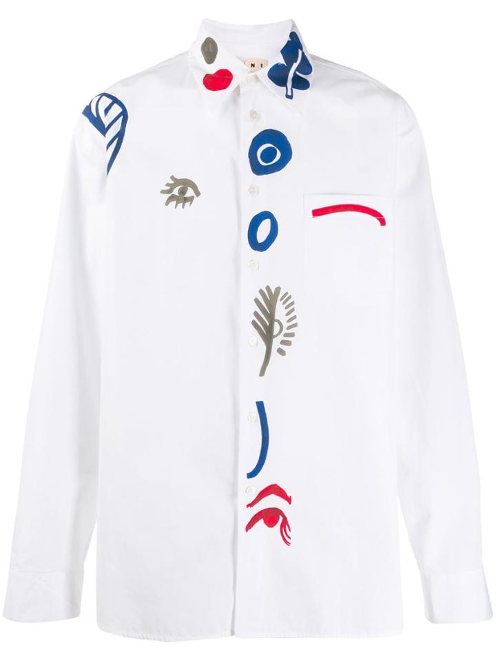 Marni Painted Prints Shirt - White