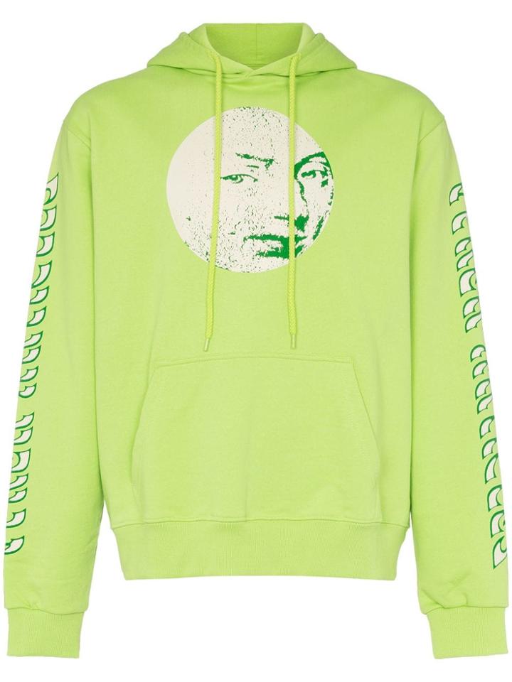 Vyner Articles Moon Print Organic Cotton Hoodie - Green