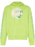 Vyner Articles Moon Print Organic Cotton Hoodie - Green
