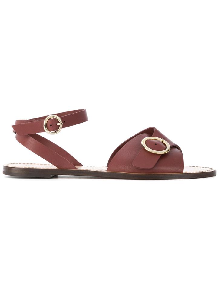 Tila March Crossover Strap Sedano Sandals - Brown