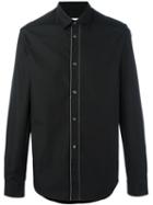 Maison Margiela Contrast Stitch Placket Shirt, Men's, Size: 40, Black, Cotton