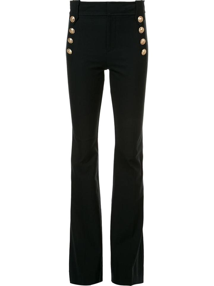 Derek Lam 10 Crosby Double Fastening Flared Trousers, Women's, Size: 4, Black, Cotton/elastodiene