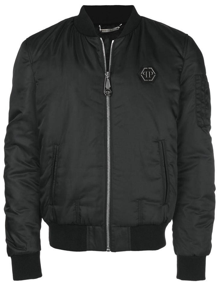 Philipp Plein Skull Back Bomber Jacket - Black