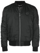 Philipp Plein Skull Back Bomber Jacket - Black