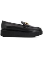 Salvatore Ferragamo Buckled Platform Loafers - Black