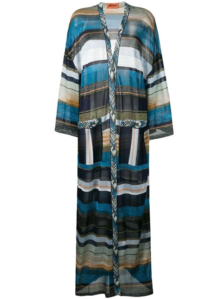 Missoni Long Striped Cardigan - Blue