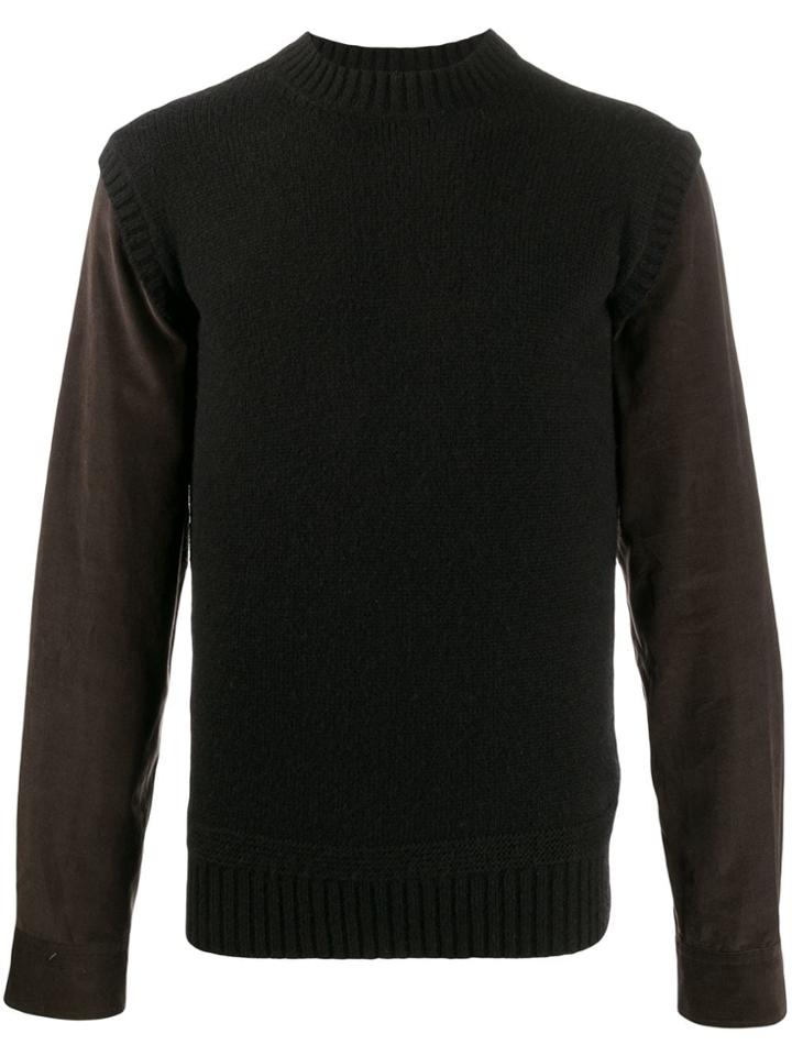 Maison Flaneur Panelled Jumper - Black