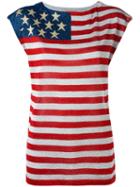 Stars And Stripes T-shirt - Women - Viscose/metallic Fibre - M, Red, Viscose/metallic Fibre, Hilfiger Collection