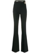 Elisabetta Franchi Zip-up Flared Trousers - Black