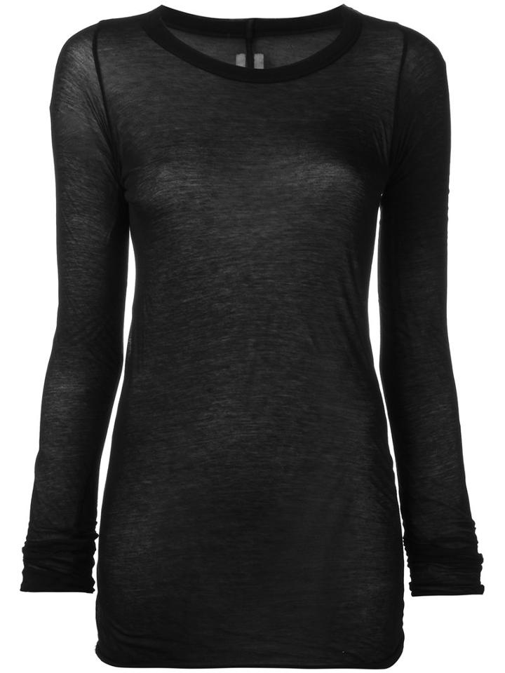 Rick Owens Long Sleeve T-shirt, Women's, Size: 42, Black, Cotton