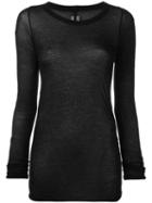 Rick Owens Long Sleeve T-shirt, Women's, Size: 42, Black, Cotton