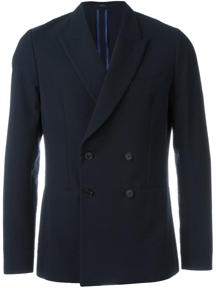 Paul Smith Double Breasted Blazer, Men's, Size: 36, Blue, Cotton/cupro/wool