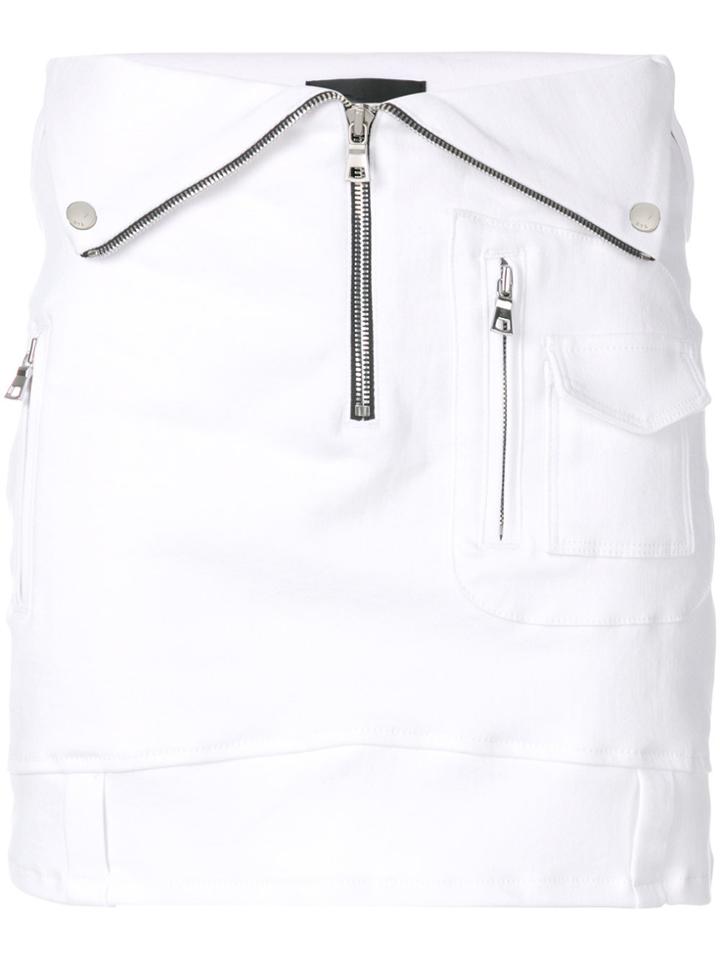 Rta Zip Front Skirt - White