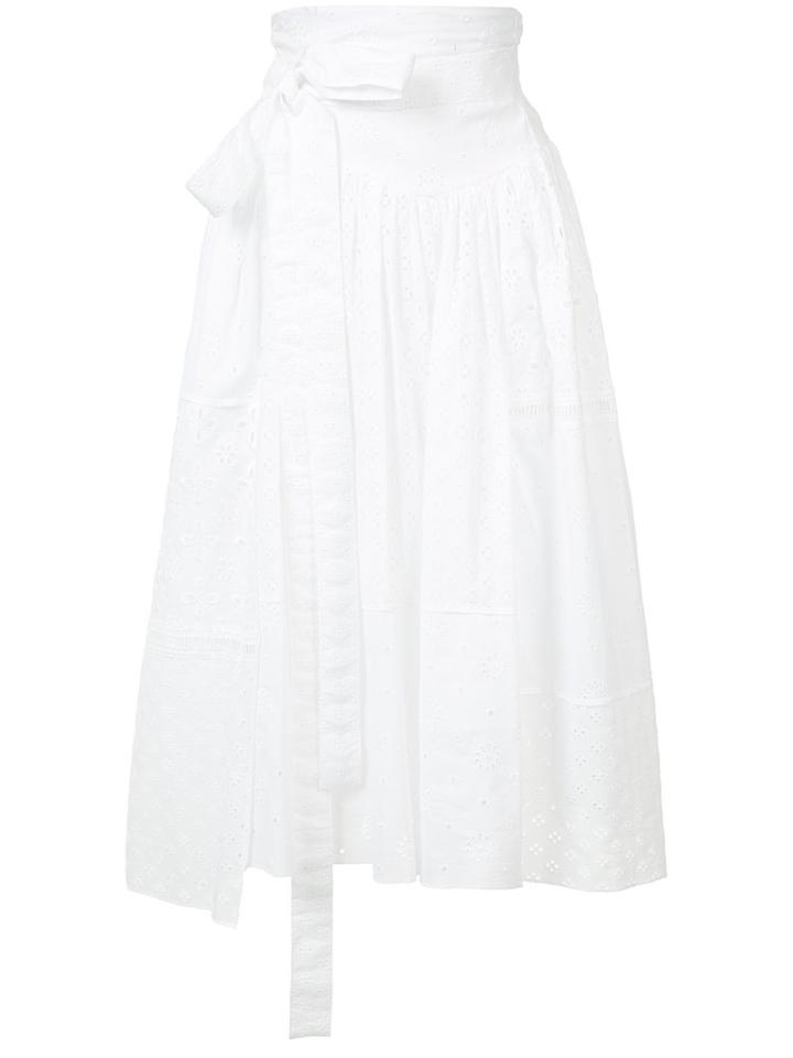 Marc Jacobs Open Embroidery Skirt, Women's, Size: 8, White, Cotton