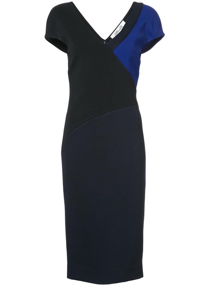 Dvf Diane Von Furstenberg V-neck Banded Dress - Black