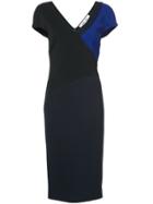 Dvf Diane Von Furstenberg V-neck Banded Dress - Black