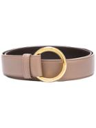 Loro Piana Circle Buckle Belt, Women's, Size: 95, Brown, Calf Leather